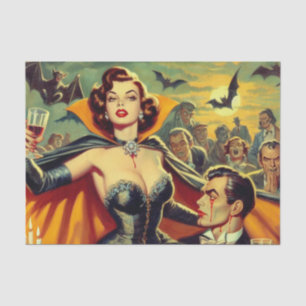 Vintage Vampire Woman Tissue Paper