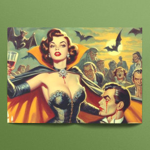 Vintage Vampire Woman Tissue Paper