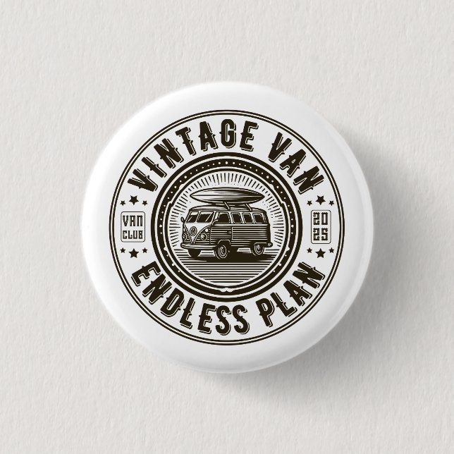 Vintage Van Endless Plan 3 Cm Round Badge (Front)