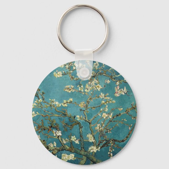 Vintage Van Gogh Almond Blossom Key Ring (Front)