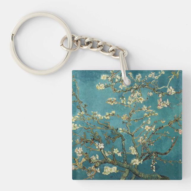 Vintage Van Gogh Almond Blossom Key Ring (Front)