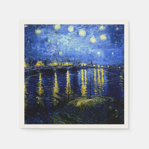 Vintage Van Gogh fine art, Starry Night over Rhone Napkin