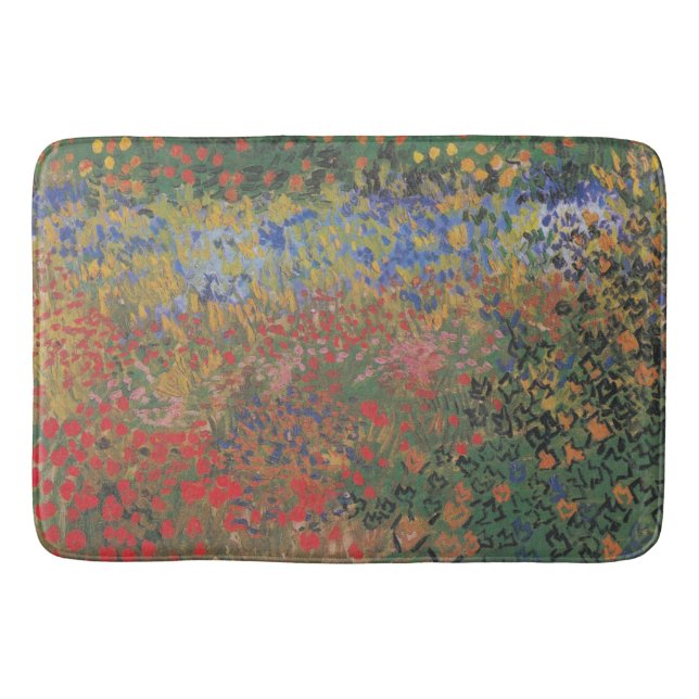 Vintage Van Gogh Flower Garden     Bath Mat (Front)