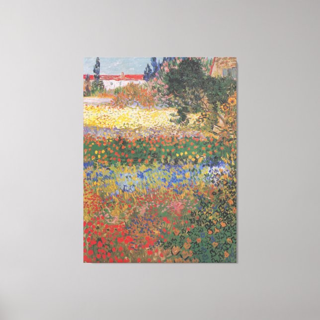 Vintage Van Gogh Flower Garden Canvas Print (Front)