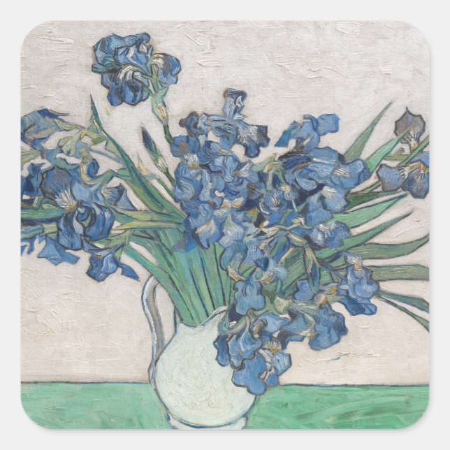 Vintage Van Gogh Irises Square Sticker (Front)