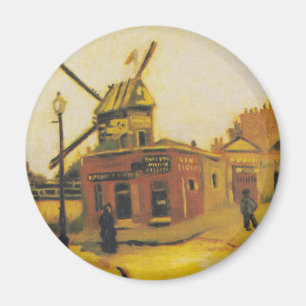 Vintage Van Gogh Paris Windmill Painting Magnet