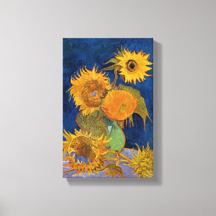 Vintage Van Gogh Six Sunflowers Canvas Print