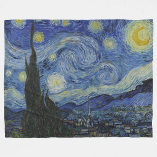 Vintage Van Gogh Starry Night Fleece Blanket