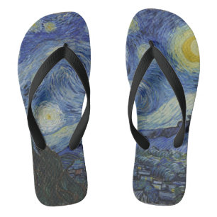 Vintage Van Gogh Starry Night Flip Flops