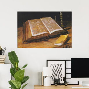 Vintage van Gogh Still Life with Bible Poster