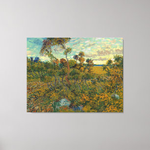 Vintage Van Gogh Sunset at Montmajour  Canvas Print