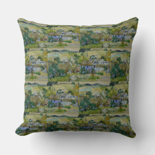 Vintage Van Gogh Thatched Cottages By A Hill Cushion