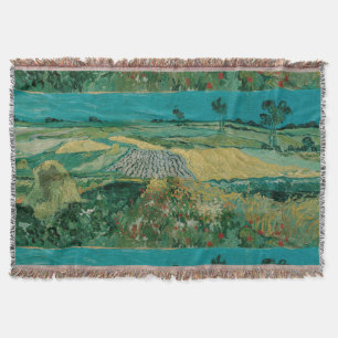Vintage Van Gogh The Plain of Auvers Throw Blanket