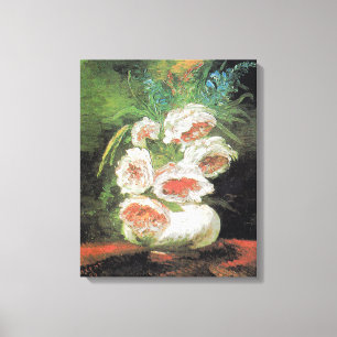 Vintage Van Gogh Vase of Peonies Canvas Print