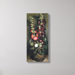 Vintage Van Gogh Vase with Hollyhocks Canvas Print