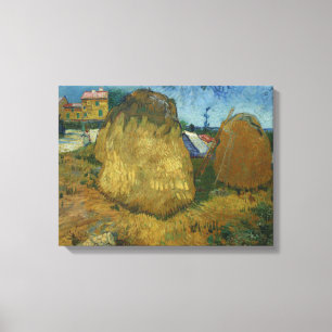 Vintage Van Gogh Wheat Stacks in Provence Canvas Print