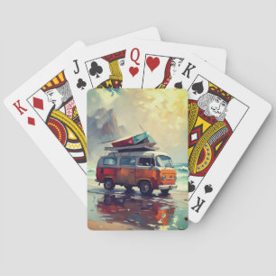 Vintage Van Hippie Vacation Playing Cards