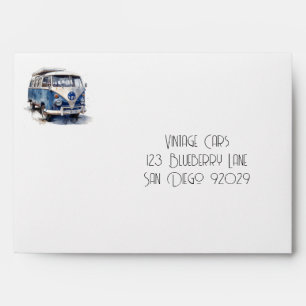 Vintage Van in Delft Blue customisable Envelope