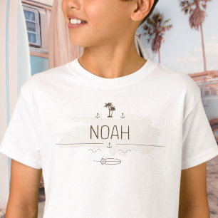 Vintage Van Life Coastal Sand Beach Vibe Boys T-Shirt