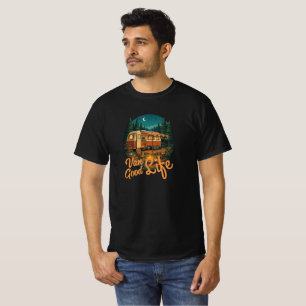 Vintage Van Life Good Life Adventure Camping Badge T-Shirt