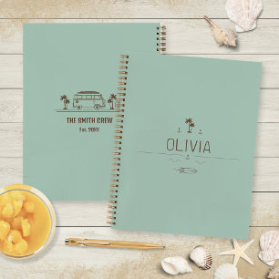 Vintage Van Life Sage Surfer Road Trip Notebook