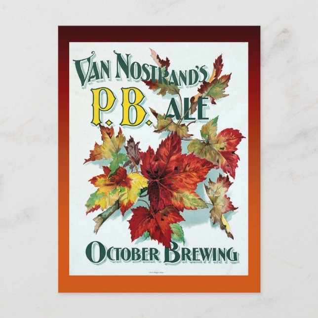 Vintage Van Nostrand's October Ale Postcard (Front)