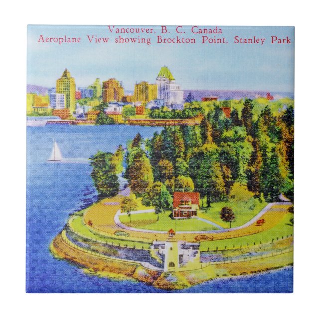 Vintage Vancouver Island Poster Tile (Front)