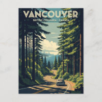 Vintage Vancouver Skyline Canada Travel