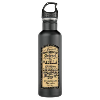 Vintage Vanilla Apothecary Label, Personalised 710 Ml Water Bottle