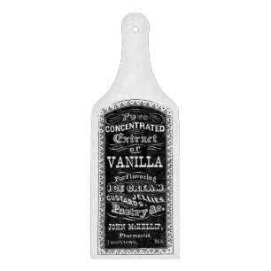 Vintage Vanilla Label Glass Cutting Board