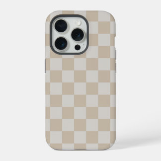 Vintage Vanilla White coffee cream chequered chess iPhone 15 Pro Case