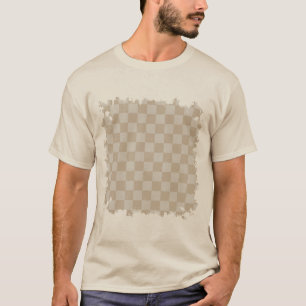 Vintage Vanilla White coffee cream chequered chess T-Shirt