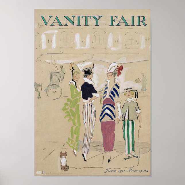 Vintage Vanity Fair Magazine Cover Sketch Art Poster (Front)
