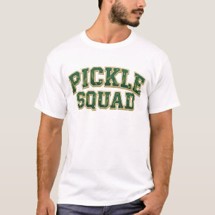 Vintage Varsity Pickle Squad Pattern Typography T-Shirt