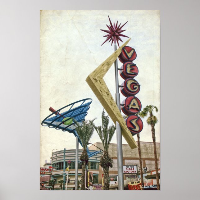 Vintage Vegas Neon Sign Poster (Front)
