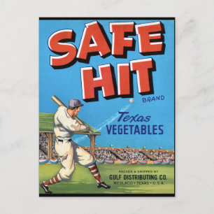 Vintage Vegetable Advertisement Safe Hit Postcard
