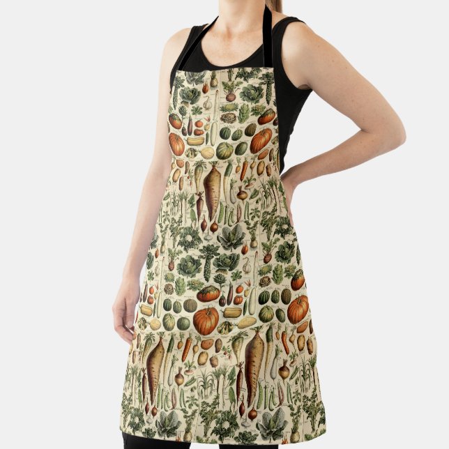 Vintage Vegetable Art by Adolphe Millot Pattern Apron (Insitu)