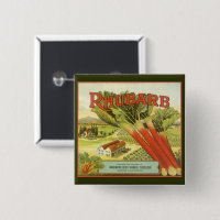Vintage Vegetable Can Label Art, Rhubarb Farm