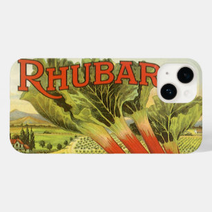 Vintage Vegetable Can Label Art, Rhubarb Farm Case-Mate iPhone Case