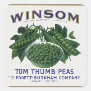 Vintage Vegetable Can Label Art, Winsom Peas