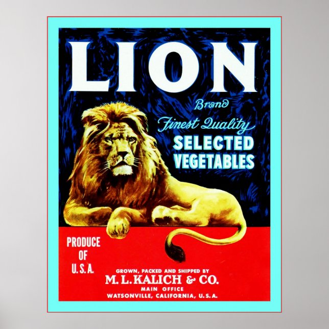 Vintage Vegetable Crate Label Poster (Front)