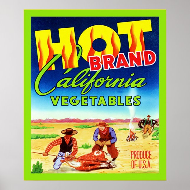 Vintage Vegetable Crate Label Poster (Front)