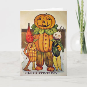 Vintage Vegetable Halloween Card