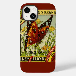Vintage Vegetable Label Art, Butterfly Brand Beans iPhone 14 Case