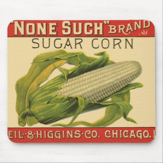 Vintage Vegetable Label Art, None Such Sugar Corn Mouse Mat