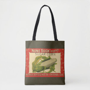 Vintage Vegetable Label Art, None Such Sugar Corn Tote Bag