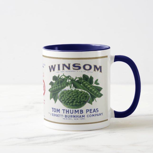 Vintage Vegetable Label - Peas Mug (Right)