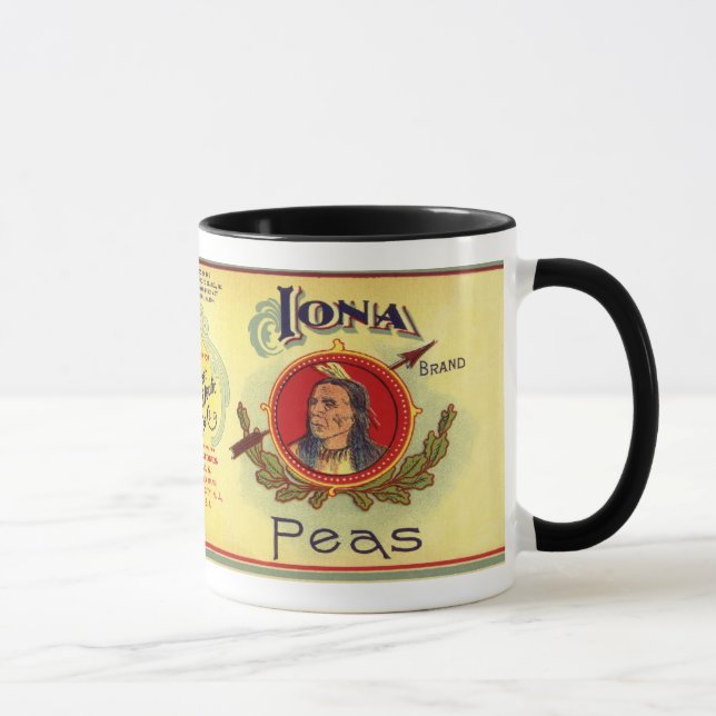 Vintage Vegetable Label - Peas Mug (Right)