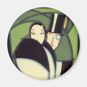 Vintage Vegetable Topper Label, Art Deco Romance Magnet