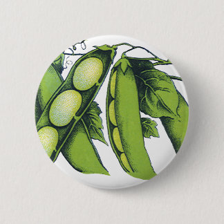 Vintage Vegetables; Lima Beans, Organic Farm Foods 6 Cm Round Badge